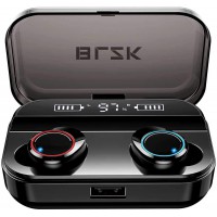 Wireless Earbuds, BLZK Latest Bluetooth 5.0 True Wireless Bluetooth Earbuds, with bass 3D Stereo Sound Wireless Headphones, Built-in Microphone LED Digital Shows Charging Charge (Black)