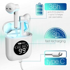 AIRPRO Wireless Earbuds Bluetooth with 36+ Hours Playtime - TWS True Pro Earbuds &amp; Charging Case, Display вЂ“ Waterproof in-Ear Headphones for All Devices, Running, Workout